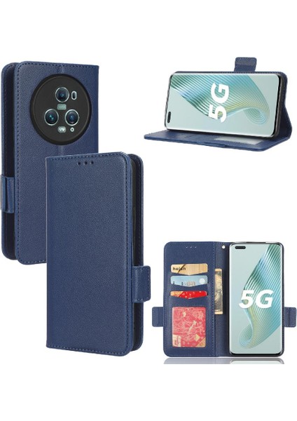 Onur Için Kılıf Sihirli 5 Pro 5g Yan Toka Cüzdan Kart Yuvaları Tutucu Pu (Yurt Dışından)
