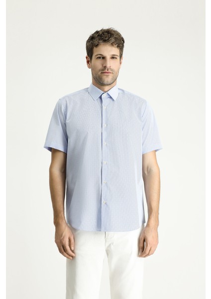 Kısa Kol Regular Fit Desenli Pamuklu Gömlek modelleri