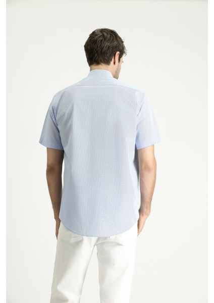 Kısa Kol Regular Fit Desenli Pamuklu Gömlek fırsatları
