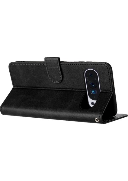 Toka Saf Renk Pu Deri ile Google Piksel 9 Pro Için Flip Case (Yurt Dışından) modelleri