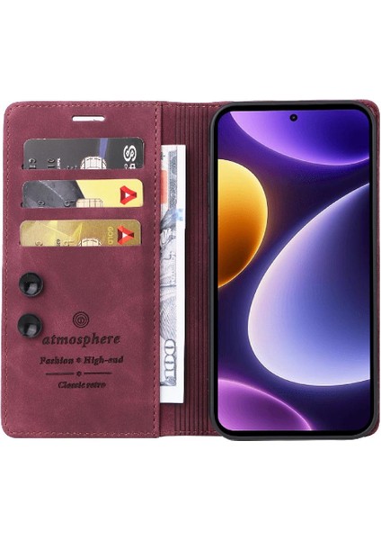 Xiaomi Poco F5 Için Flip Case Deri Kılıf Cüzdan Basit Iş Çevirme (Yurt Dışından) modelleri
