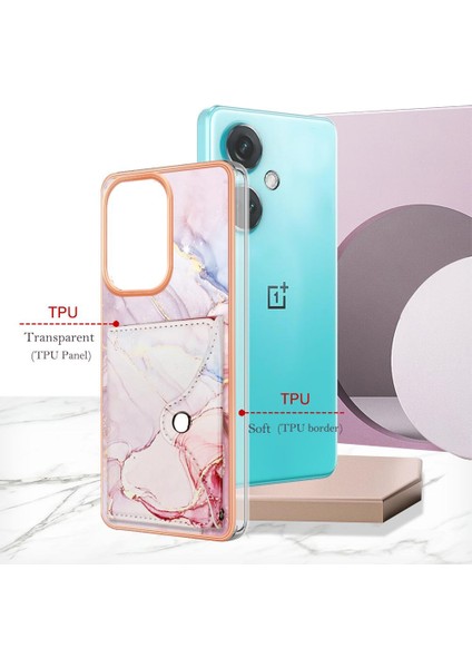 Oneplus Nord Ce 3 Mermer Yumuşak Tpu Tampon Ince Cüzdan Kart Yuvaları Için Kılıf (Yurt Dışından)