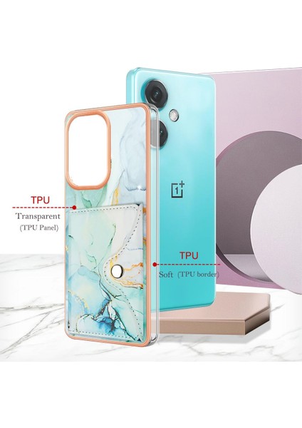 Oneplus Nord Ce 3 Mermer Yumuşak Tpu Tampon Ince Cüzdan Kart Yuvaları Için Kılıf (Yurt Dışından)