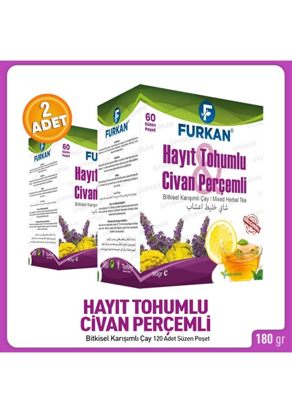 Furkan Hayıt Tohumlu ve Civan Perçemli Çay 2 Kutu fiyatları