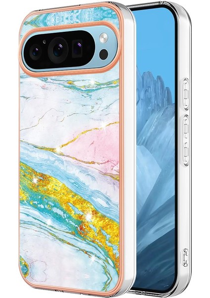 Google Piksel 9 Pro 5g Mermer Desen Ince Tpu Yumuşak Tampon Için Kılıf (Yurt Dışından)