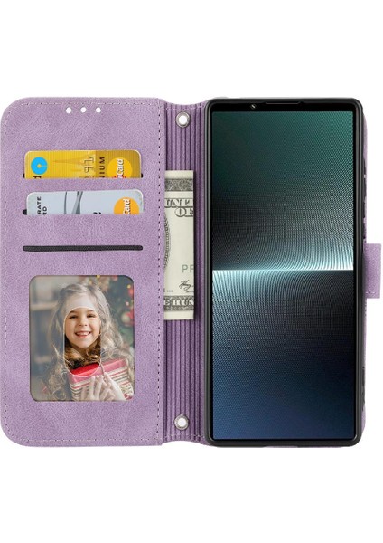 Sony Xperia 5 V Manyetik Kapatma Darbeye Koruyucu Pu Için Flip Case (Yurt Dışından)