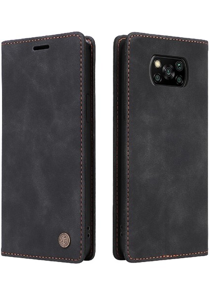 Xiaomi Poco X3 Nfc Için Flip Case Darbeye Deri Kılıf Kapak Çevirin (Yurt Dışından)