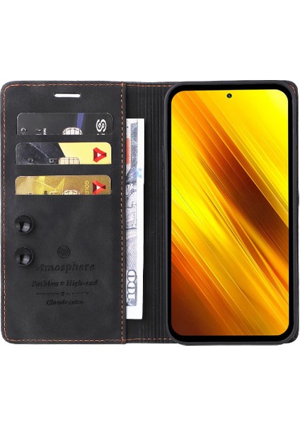 Xiaomi Poco X3 Nfc Için Flip Case Darbeye Deri Kılıf Kapak Çevirin (Yurt Dışından)