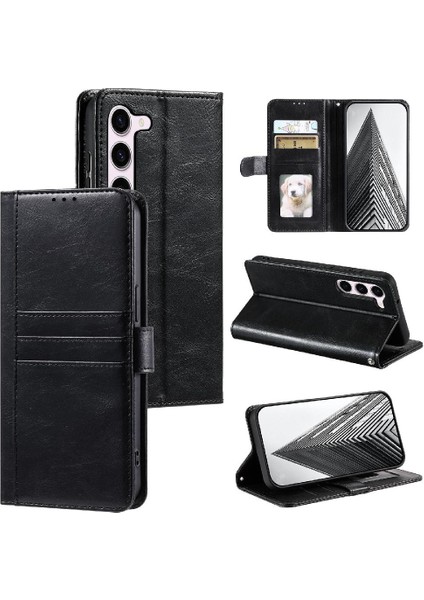 Samsung Galaxy S23 Kickstand Cüzdan Pu Deri 6 Kart Yuvaları Için Flip Case (Yurt Dışından)