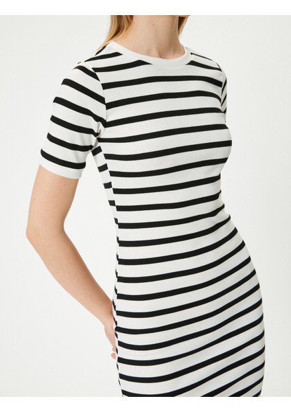 Mini Bodycon Elbise Bisiklet Yaka Kısa Kollu Slim Fit indirimleri