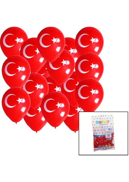 Bayraklı Balon  10 Inç - 26CM - 100PCS (K246)