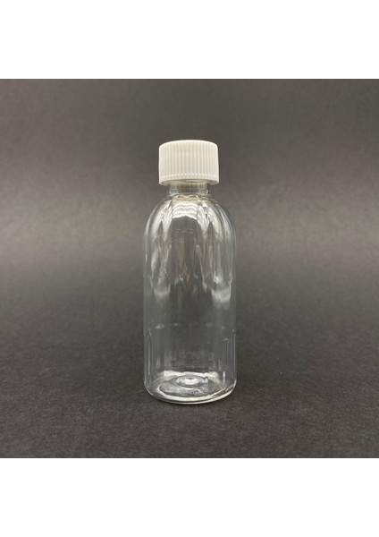 50 cc Kısa Plastik Şişe Beyaz Kapaklı 50 ml Kapaklı Pet Şişe x 10 Adet