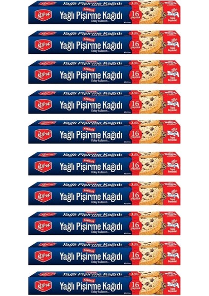 Yağlı Fırın Tepsi Pişirme Kızartma Kağıdı - 37X42 Cm. - 16 Yaprak - 10 Kutu