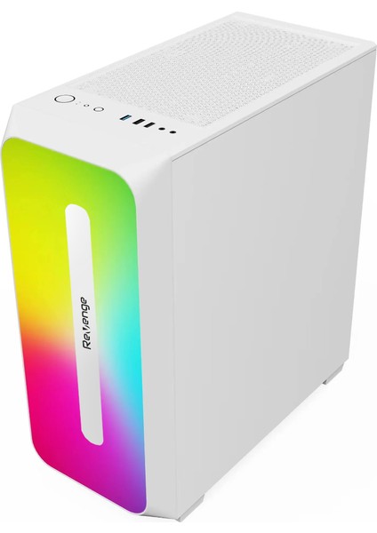 Colorful Beyaz 3 Fanlı 10 Mod Rgb Işıklı Şeffaf Panel Atx Gaming Boş Bilgisayar Kasası