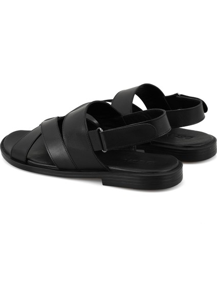 Tiger Siyah Erkek Deri Sandalet fırsatları