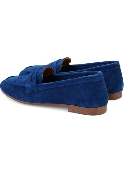 Deidre Mavi Kadın Süet Deri Loafer fırsatları