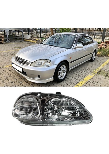 Honda Civic Sol Ön Far 1996-1998 Uyumlu (Motorsuz/elektrikli)