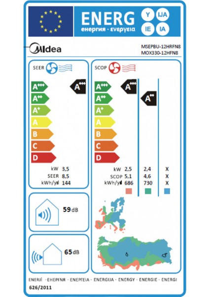 All Easy Pro MSEPBU-12HRFN8 A+++ 12000 BTU Duvar Tipi Klima fırsatları