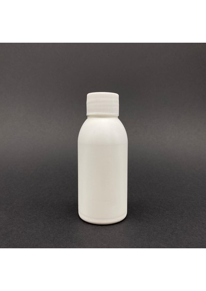 100 cc Beyaz Pe Sert Şişe Beyaz Kapaklı 100 ml Kapaklı Plastik Şişe x 10 Adet