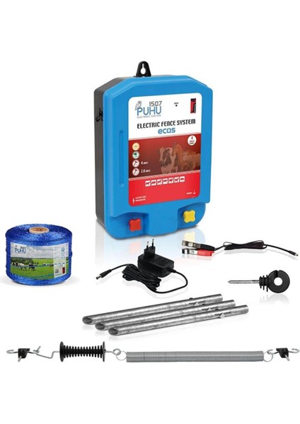 Ecos Elektrikli Çit Cihazı (4 Joule = 40.000 M) (Kuruluma Hazır Set)