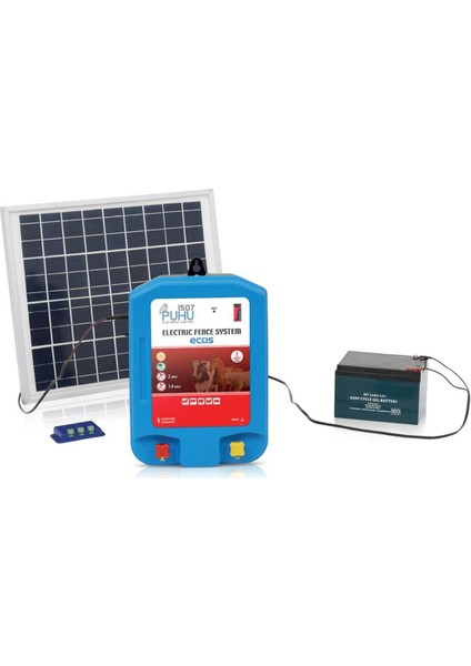 Ecos Eko Güneş Enerjili Elektrikli Çit Cihazı (2 Joule) (20W Panel + 12V/14Ah Jel Akü)