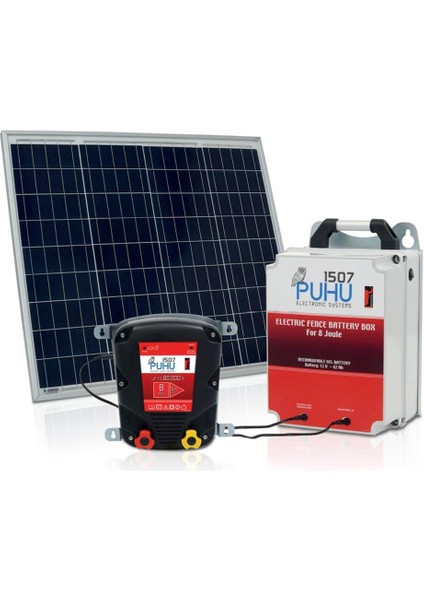 Güneş Enerjili Elektrikli Çit Cihazı (8 Joule) (60W Panel + 12V/42Ah Jel Akü)