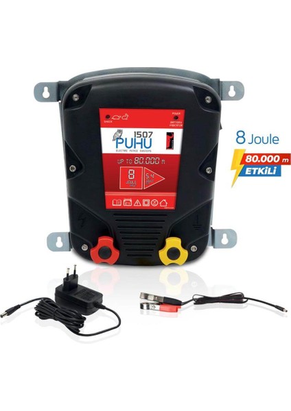 Güneş Enerjili Elektrikli Çit Cihazı (8 Joule) (60W Panel + 12V/42Ah Jel Akü)