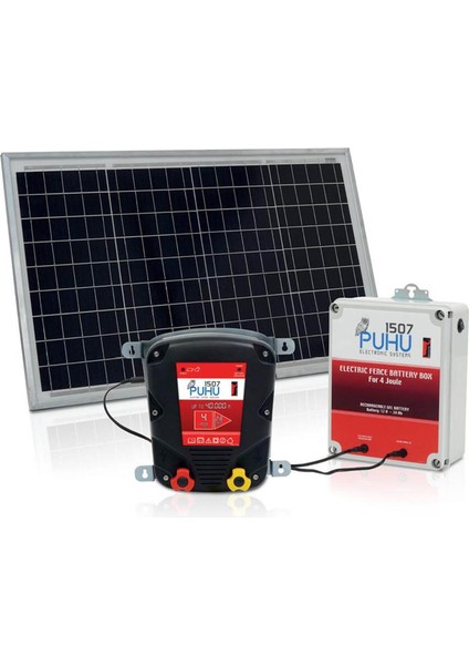 Güneş Enerjili Elektrikli Çit Cihazı (4 Joule) (40W Panel + 12V/24Ah Jel Akü)