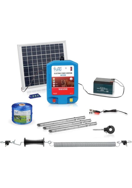 Ecos Eko Güneş Enerjili Elektrikli Çit Cihazı (2 Joule) (Kuruluma Hazır Set)