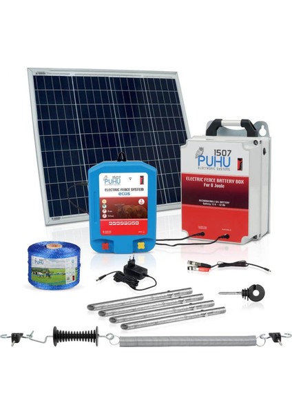 Ecos Güneş Enerjili Elektrikli Çit Cihazı (8 Joule) (Kuruluma Hazır Set)