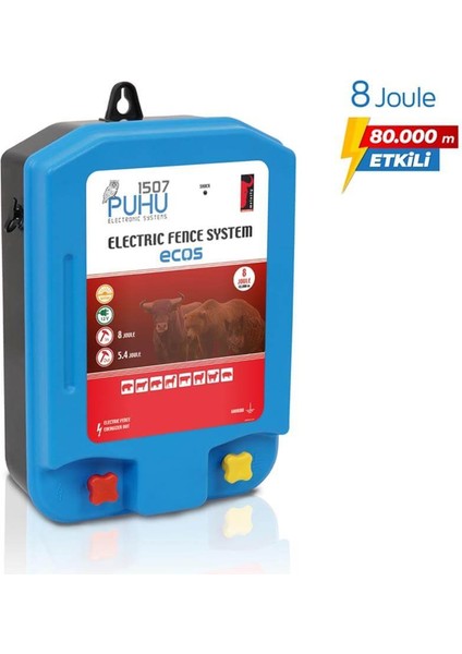 Ecos Eko Güneş Enerjili Elektrikli Çit Cihazı (8 Joule) (60W Panel + 12V/42Ah Jel Akü) fiyatları