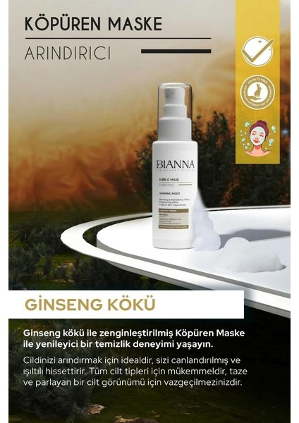 Bubble Mask Giensang Özlü Köpüren Yüz Maskesi 75 Ml