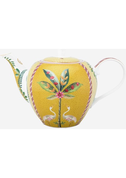 Sarı Porselen Demlik 1,6 L, Zarif ve Dayanıklı, Güzel Tasarım