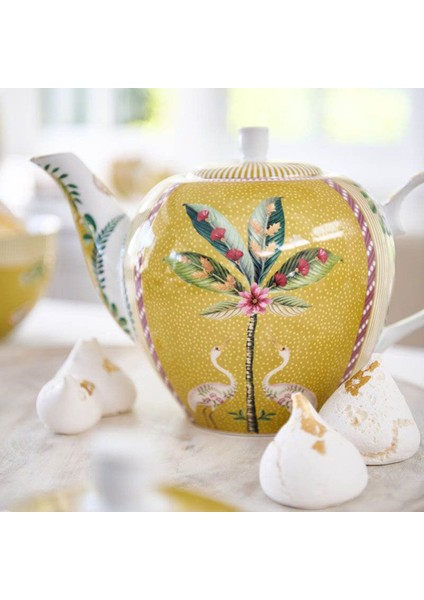 Sarı Porselen Demlik 1,6 L, Zarif ve Dayanıklı, Güzel Tasarım fiyatları