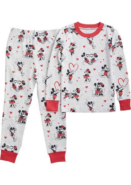 Mickey Mouse Kalpli Organik Pamuk Pijama Takımı