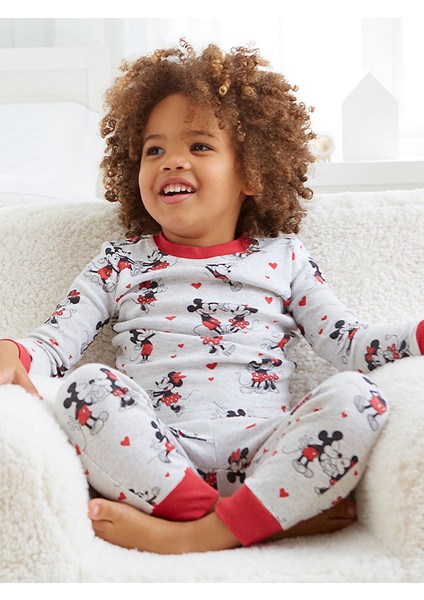 Mickey Mouse Kalpli Organik Pamuk Pijama Takımı