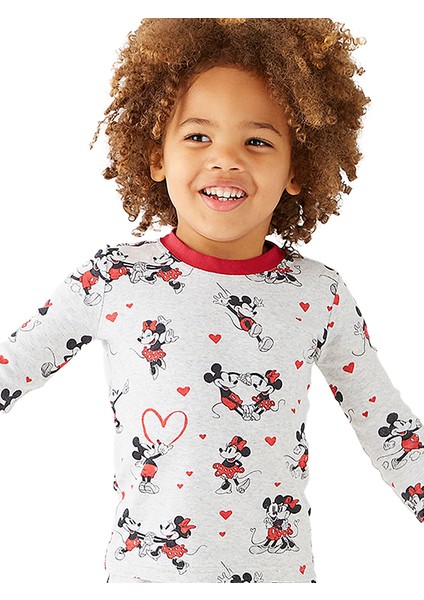 Mickey Mouse Kalpli Organik Pamuk Pijama Takımı