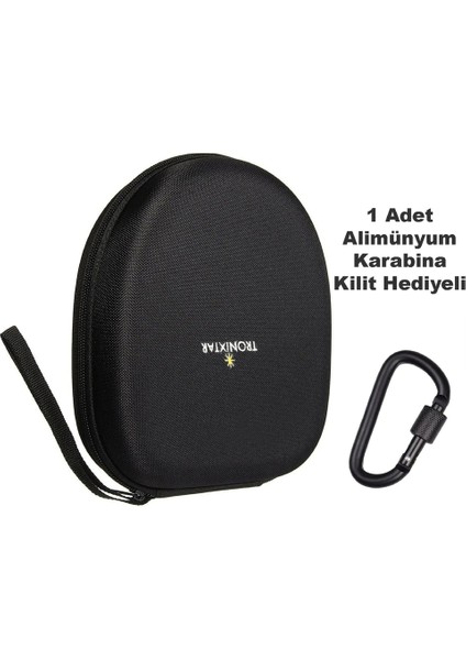Tron2 Çok Amaçlı Korumalı Sert Kaplama Malzeme ve Kulaklık Saklama Çantası (Karabina+Aux+Usb Kablo Hediyeli)