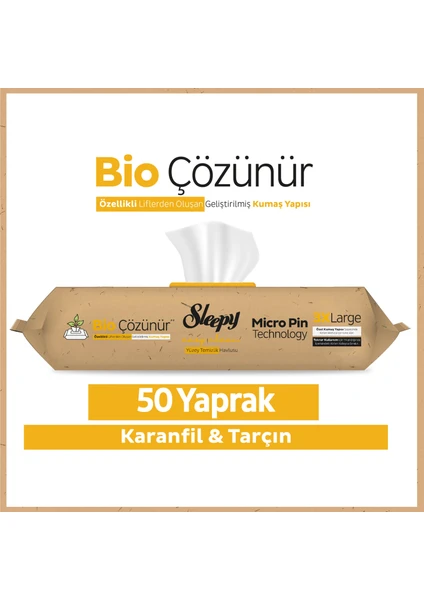 Easy Clean Bio Çözünür Karanfil ve Tarçın Yüzey Temizlik Havlusu 50 Yaprak