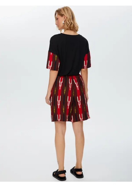 Resort Kutnu Desenli Viskon Şort 68777 fırsatları