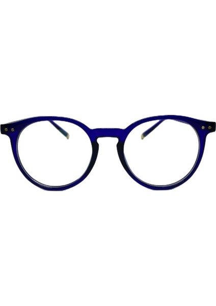 Lacivert Unisex Yuvarlak Mavi Işık Korumalı Gözlük Kadın Erkek modelleri