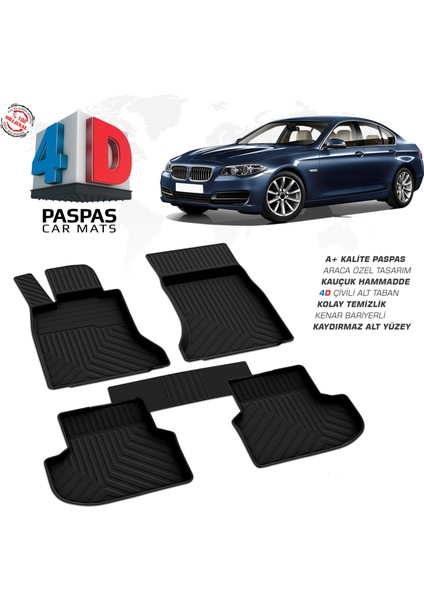 Bmw 5 Serisi F10 MAKYAJLI-F11 Sw 4d Havuzlu Kauçuk Paspas 2013 2016