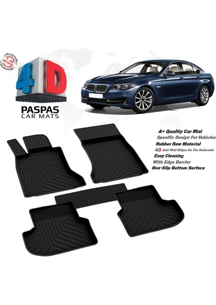Bmw 5 Serisi F10 MAKYAJLI-F11 Sw 4d Havuzlu Kauçuk Paspas 2013 2016