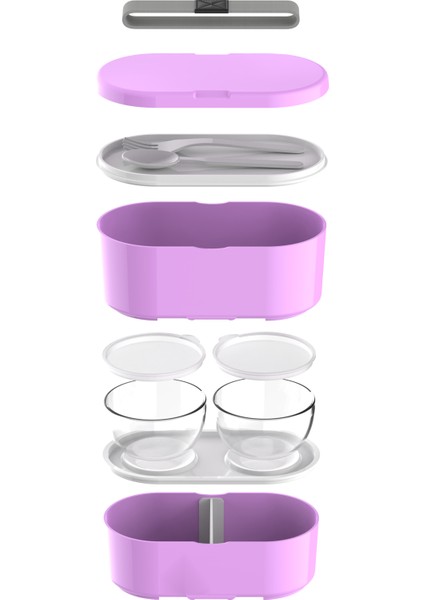 Boxy Large Crocus 1450ML (49OZ) Lunch Box - Yemek Taşıma Kabı - Mor