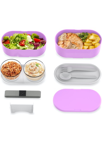 Boxy Large Crocus 1450ML (49OZ) Lunch Box - Yemek Taşıma Kabı - Mor