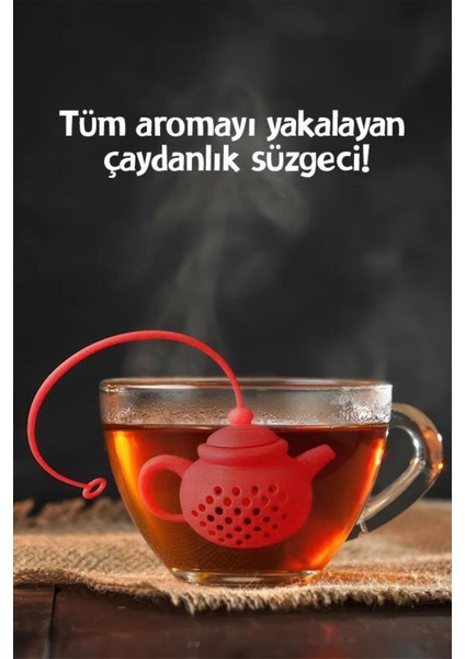 Mavi Neopren Bardak Kenarı Çaydanlık Demliği, 0-499 ml, Şık ve kullanışlı tasarım