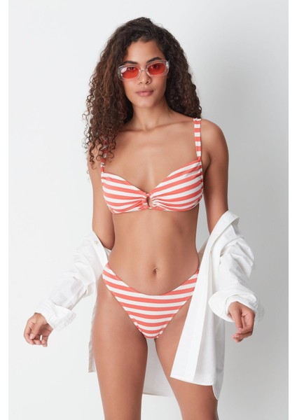 Halka Detay Bikini Takım 3283 Beyaz/oranj