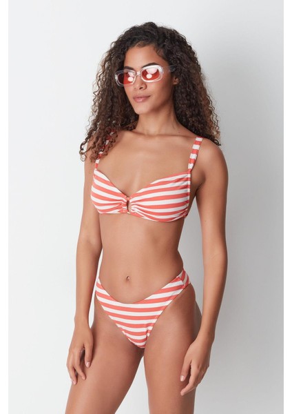 Halka Detay Bikini Takım 3283 Beyaz/oranj