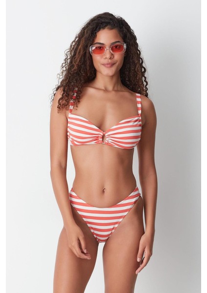 Halka Detay Bikini Takım 3283 Beyaz/oranj