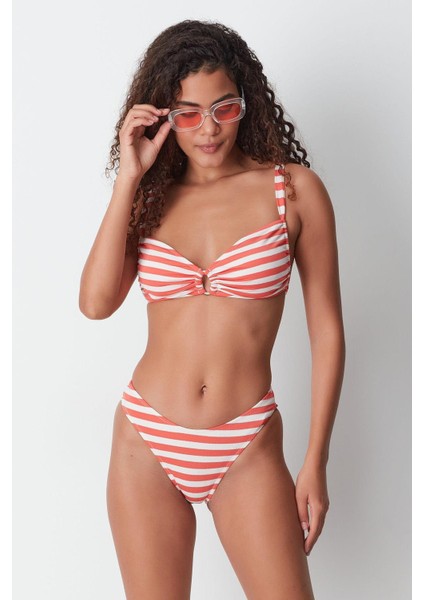 Halka Detay Bikini Takım 3283 Beyaz/oranj